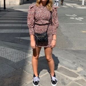 Rebecca Minkoff Black and Red Floral Dress